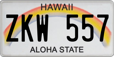 HI license plate ZKW557