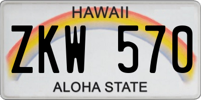 HI license plate ZKW570