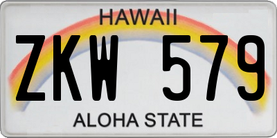 HI license plate ZKW579