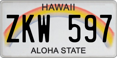 HI license plate ZKW597
