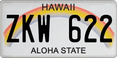 HI license plate ZKW622