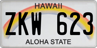 HI license plate ZKW623