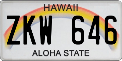 HI license plate ZKW646
