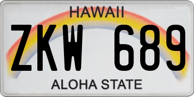HI license plate ZKW689