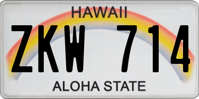HI license plate ZKW714