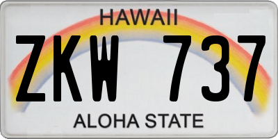 HI license plate ZKW737