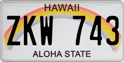 HI license plate ZKW743