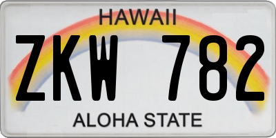 HI license plate ZKW782