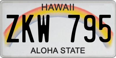 HI license plate ZKW795