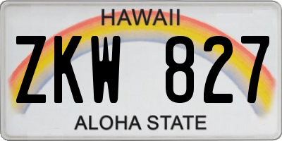 HI license plate ZKW827