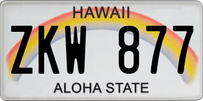 HI license plate ZKW877