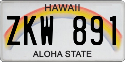 HI license plate ZKW891