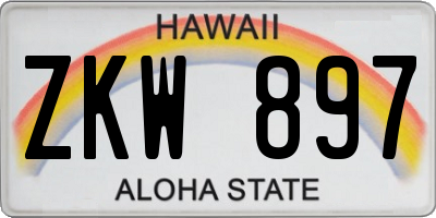 HI license plate ZKW897