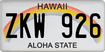 HI license plate ZKW926