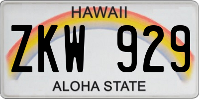 HI license plate ZKW929