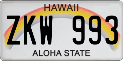 HI license plate ZKW993