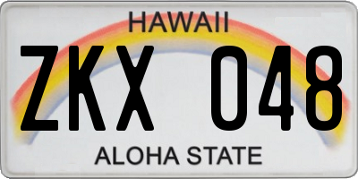 HI license plate ZKX048