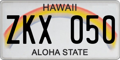 HI license plate ZKX050