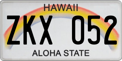 HI license plate ZKX052