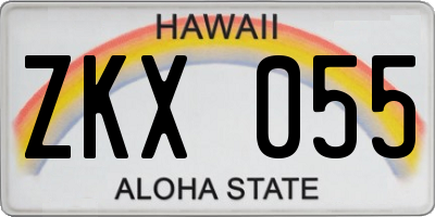 HI license plate ZKX055
