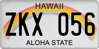 HI license plate ZKX056