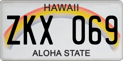 HI license plate ZKX069