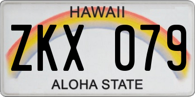 HI license plate ZKX079