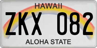 HI license plate ZKX082