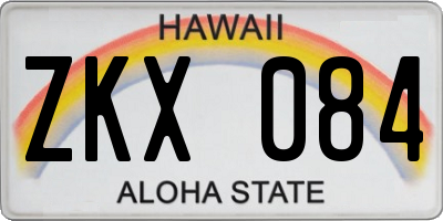 HI license plate ZKX084