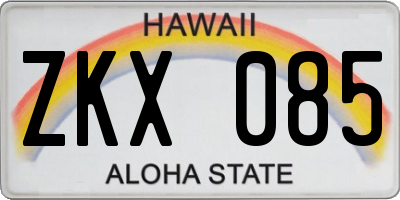 HI license plate ZKX085