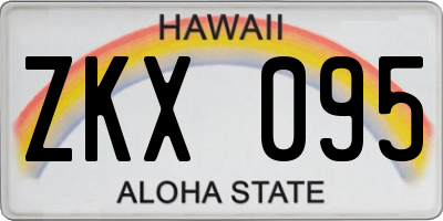 HI license plate ZKX095