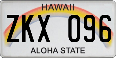 HI license plate ZKX096