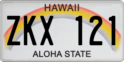 HI license plate ZKX121