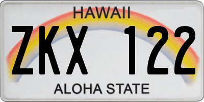HI license plate ZKX122
