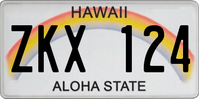 HI license plate ZKX124