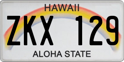 HI license plate ZKX129