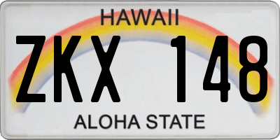 HI license plate ZKX148