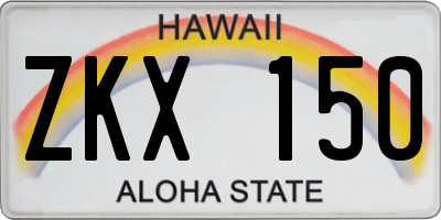 HI license plate ZKX150