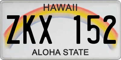 HI license plate ZKX152