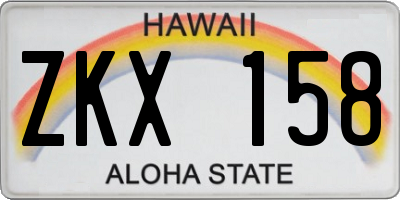 HI license plate ZKX158