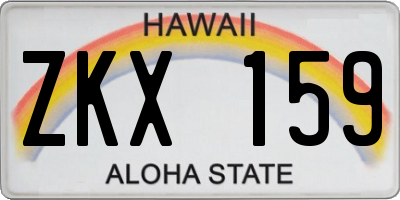 HI license plate ZKX159