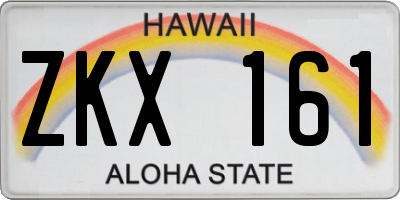 HI license plate ZKX161