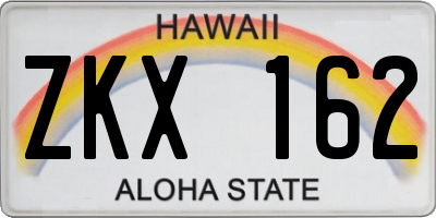 HI license plate ZKX162