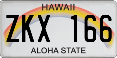 HI license plate ZKX166