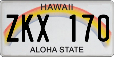 HI license plate ZKX170