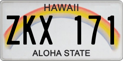 HI license plate ZKX171