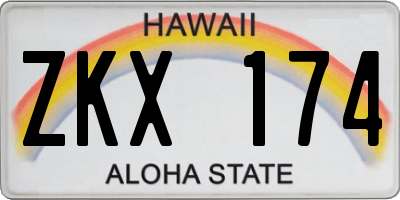 HI license plate ZKX174