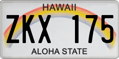 HI license plate ZKX175