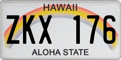 HI license plate ZKX176