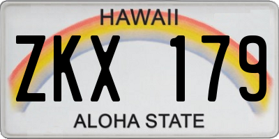 HI license plate ZKX179
